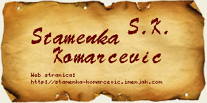 Stamenka Komarčević vizit kartica